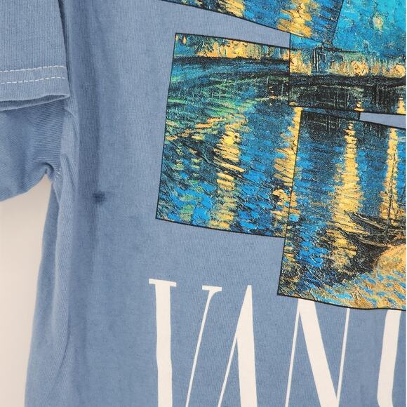 Pierce Archive Vincent Van Gogh Graphic Tee Blue Unisex Size Small - Picture 7 of 7